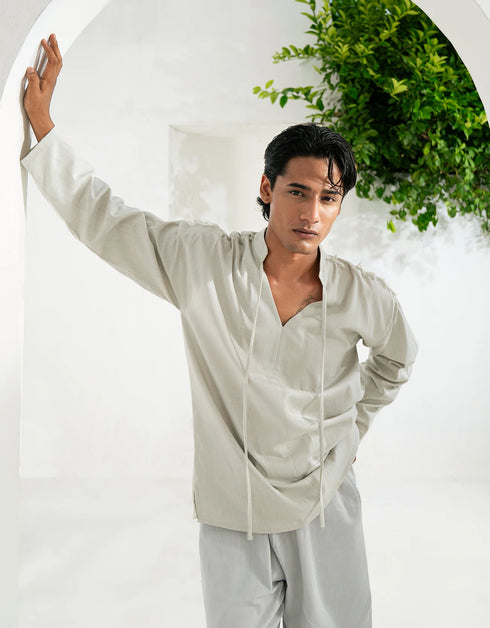 LINEN V-NECK SHIRT